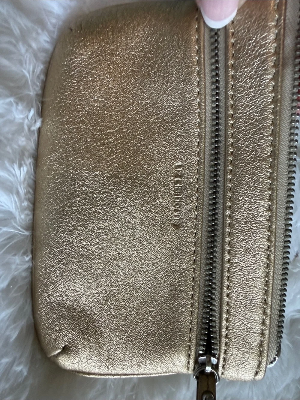 Liz Claiborne Gold Metallic Wristlet Clutch with Strap